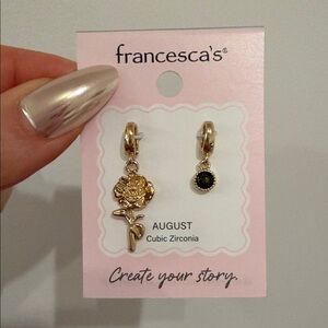 Francesca's Collections Gold Flower and Birthday Stone Dangle Charms sold out
